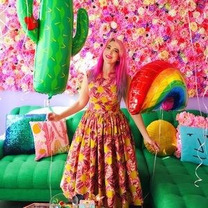 Beautiful ModCloth fit and flare dress size medium